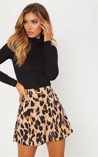 Image result for Leopard Satin Skirt