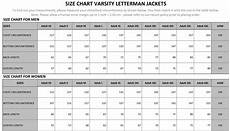 Varsity Jacket Size Chart Design Varsity Jackets Online