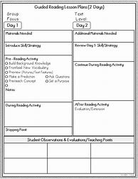Image result for Reading Lesson Plan Template