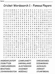 Image result for Cricket Word Search Printable