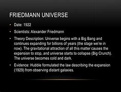 Image result for Friedmann Universe Theory