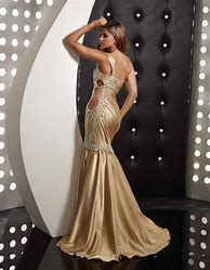 Image result for Gold Satin Prom Dress