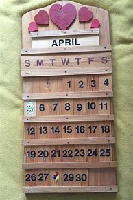 Image result for Blue Wooden Wall Calendar