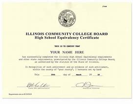 Image result for Illinois GED Certificate