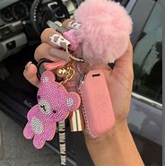 Image result for Fluffy Pink Keychain