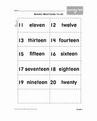 Image result for Number Words 11-20 Worksheets
