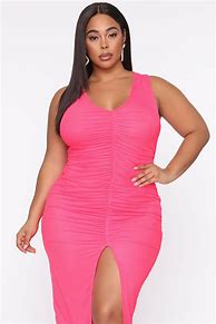 Image result for Fashion Nova Plus Size Pink Dress