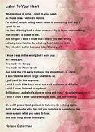 Image result for Listen to Your Heart Poem
