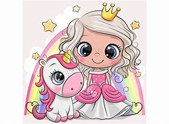 Image result for Unicorn and Princess Cartoon