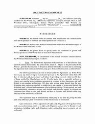 Image result for Manufacturing Service Agreement Template