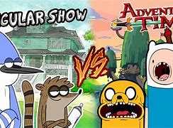 Image result for Adventure Time vs Regular Show