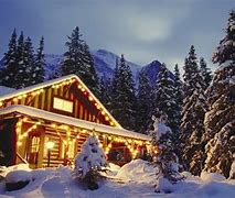 Image result for Log Cabin Winter Snow Scenes