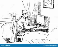 Image result for Person On Computer Drawing
