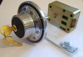 Image result for Combination Lock Safe Duel Key 106
