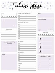 Image result for Daily Action Planner Printable