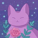 Image result for Cute Purple Cat Anime