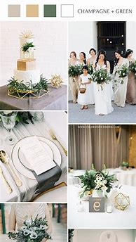 Image result for Wedding Color Scheme Green and Champagne