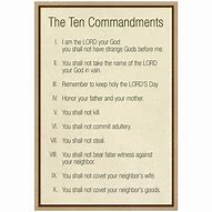 Image result for 10 Commandments in Order