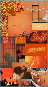 Image result for Orange Aesthetic Wallpaper Collage
