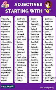 Image result for Positive Adjectives That Start with Q