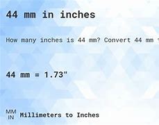 Image result for 44Mm to Inches