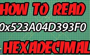 Image result for How to Read Hexadecimal