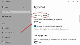 Image result for Ease of Access Keyboard Settings