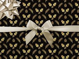Image result for Gold Wrapping Paper with Black Bows