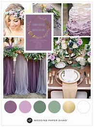 Image result for Forest Green and Lavender Gold Wedding