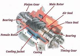 Image result for Screw Type Compressor Diagram