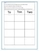 Image result for To Too Two Worksheet G3