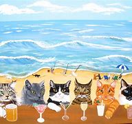 Image result for Cat On Beach Painting