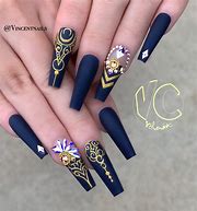 Image result for Nails Design Coffin with Gems