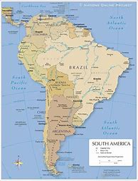 Image result for Map of South America Features