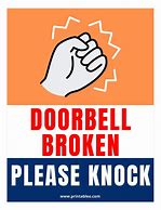 Image result for Doorbell Broken Sign