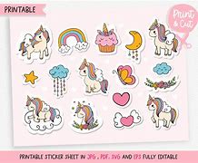 Image result for DIY Printable Stickers Unicorn