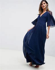 Image result for ASOS Pleated Flutter Sleeve Kaftan Maxi Dress