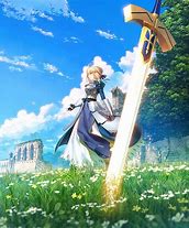 Image result for Saber Holding Her Invisible Sword