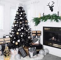 Image result for Black Christmas Tree Decorations