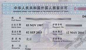 Image result for Temporary Residence Permit China