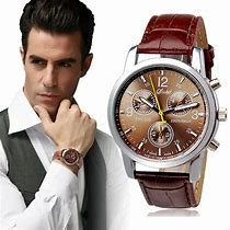 Image result for Brown Leather Watch with Gold Frame