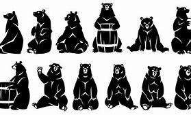 Image result for Sitting Bear Silhouette