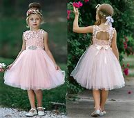 Image result for Pink Flower Girl Dress