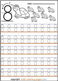 Image result for Tracing Number 8 Single Sheet
