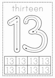 Image result for Number 13 Tracing Worksheet Preschool