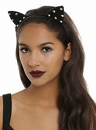 Image result for Black Cat Ears Headband Mask