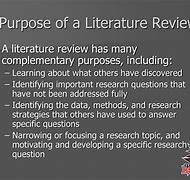 Image result for Purpose of Literature Review
