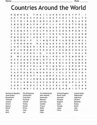 Image result for Countries Word Search