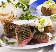 Image result for Grilled Steak and Baked Potatoes