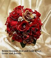 Image result for Red and Gold Rose Bouquet